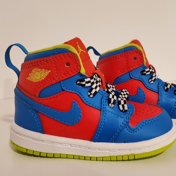 Air Jordan 1 Retro High GS 'Racing Pack' Red- Toddler Sz 4c - Picture 2 of 10